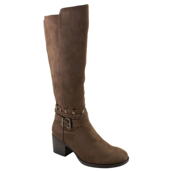 White Mountain Paulina Tall Dress Boots - WomensColor Brown/Waxy/Fabric - Picture 1 of 6